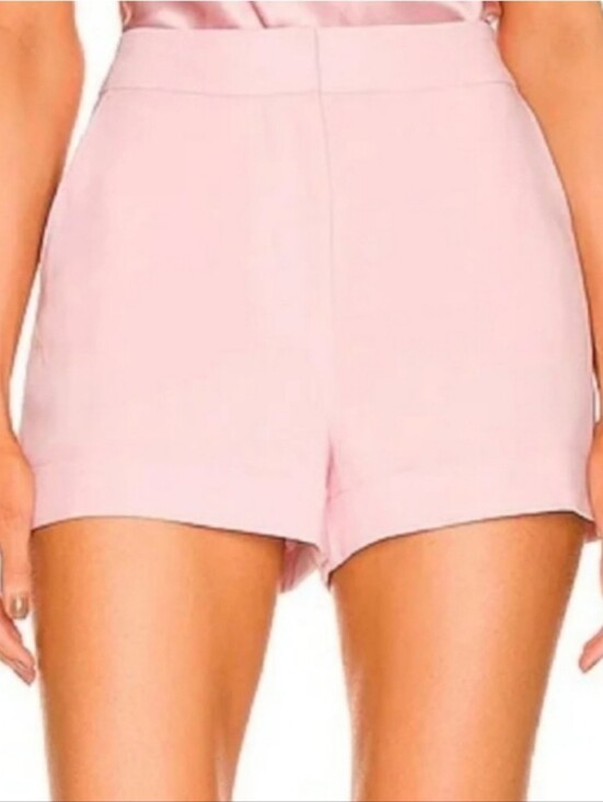 cinq a sept Pants - Cinq A Sept Elaine Baby Pink Crepe Cuffed Lined Shorts